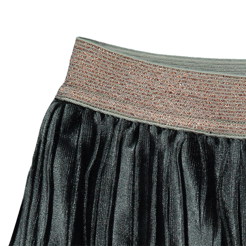 Jupe longue plissée en panne de velours  