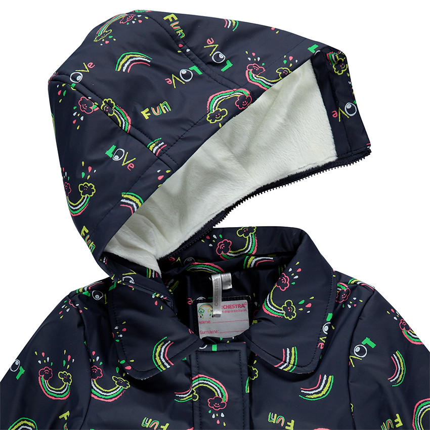 Coupe-vent doublé sherpa à arcs-en-ciel printés 