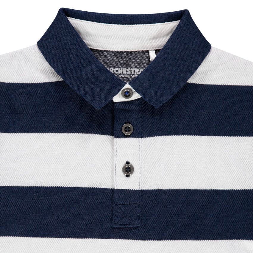 Polo manches courtes rayé en coton bio 