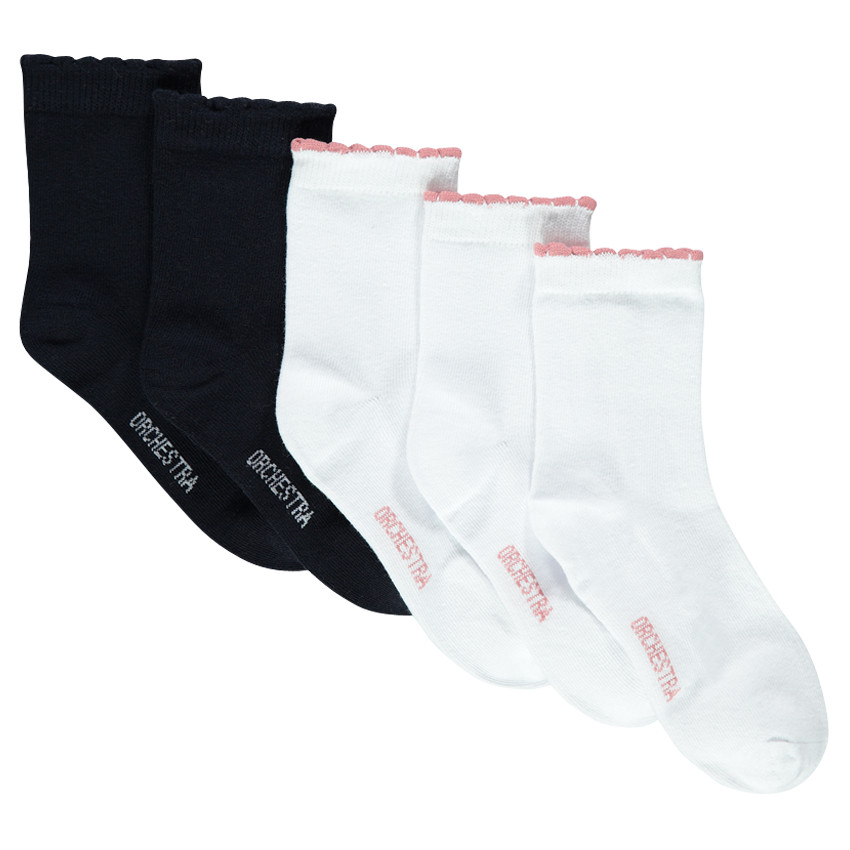 Lot de 5 paires de chaussettes unies 