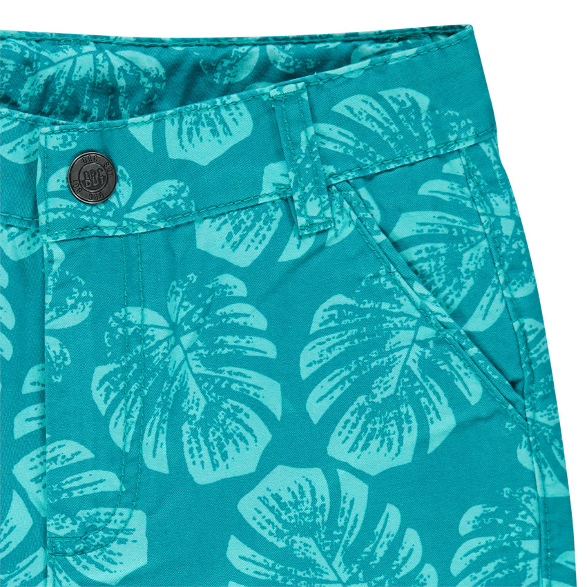 Bermuda en coton imprimé feuilles all-over 