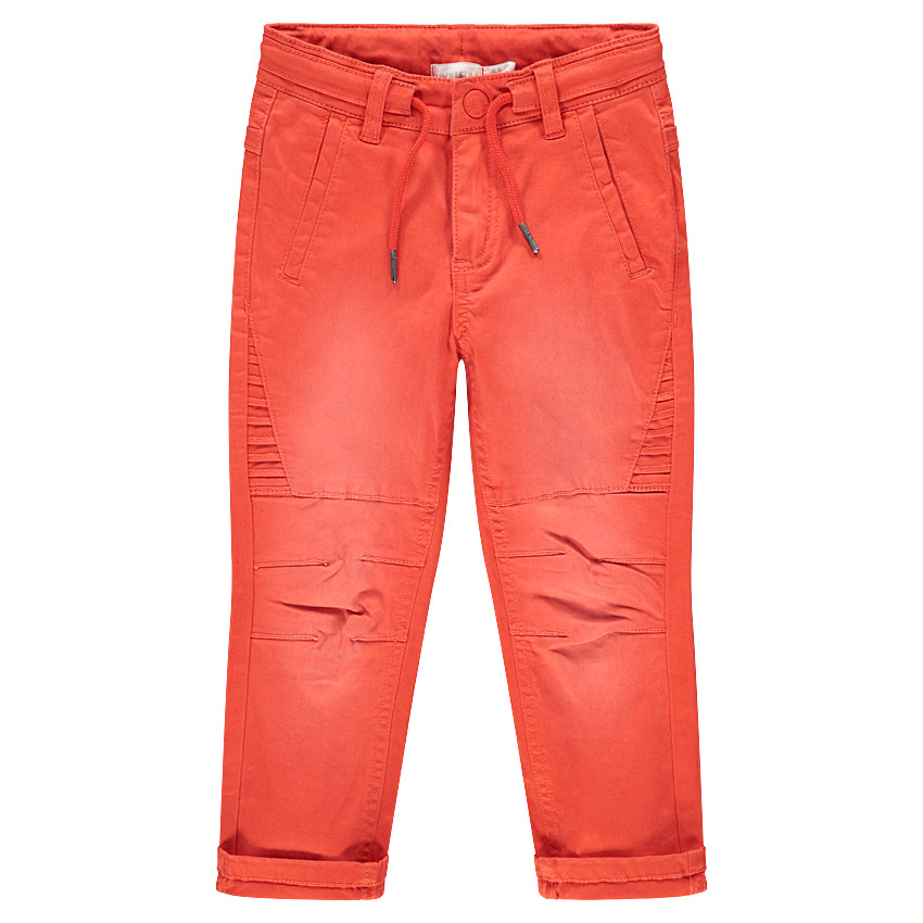 Pantalon en coton surteint orange effet used 