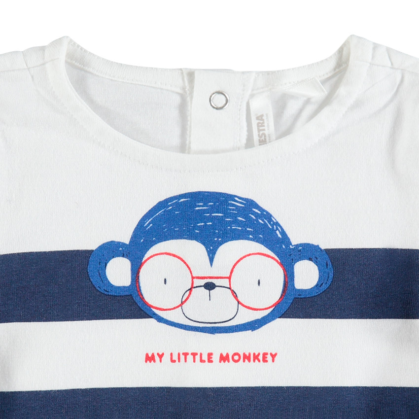 Ensemble avec tee-shirt manches longues print singe et pantalon en molleton 