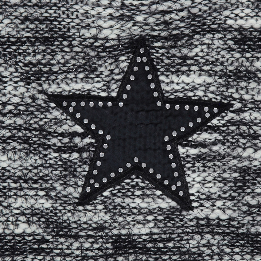 Junior - Robe manches longues en tricot mélangé avec étoile patchée 