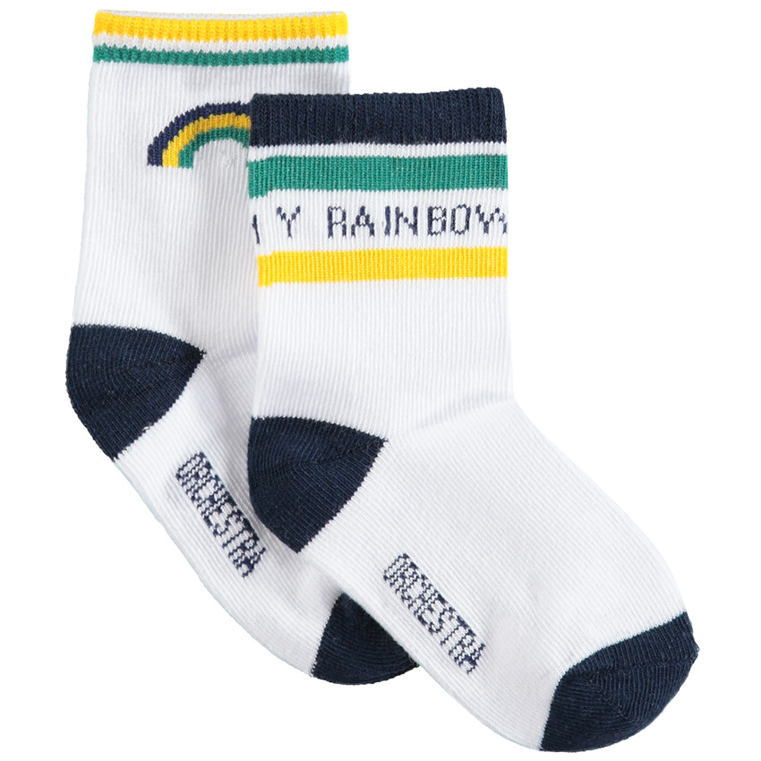 Set van 2 paar bijpassende sokken met regenboog van jacquard 