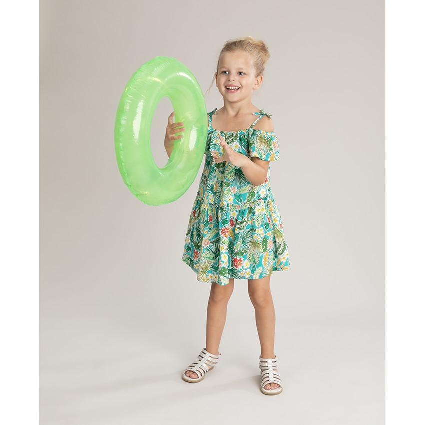 Robe à épaules dénudées et imprimé floral 