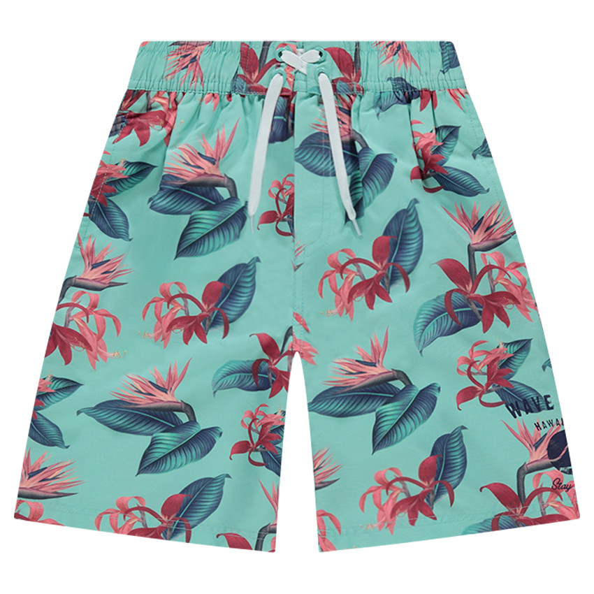 Junior - Bermuda de bain avec imprimé végétal all-over 