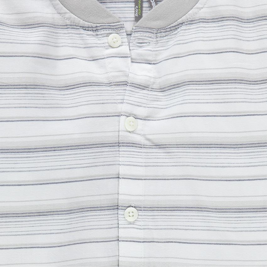 Junior - Chemise manches longues rayé avec col fantaisie 