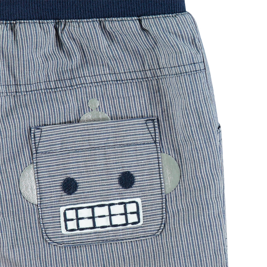 Pantalon doublé jersey à rayures 