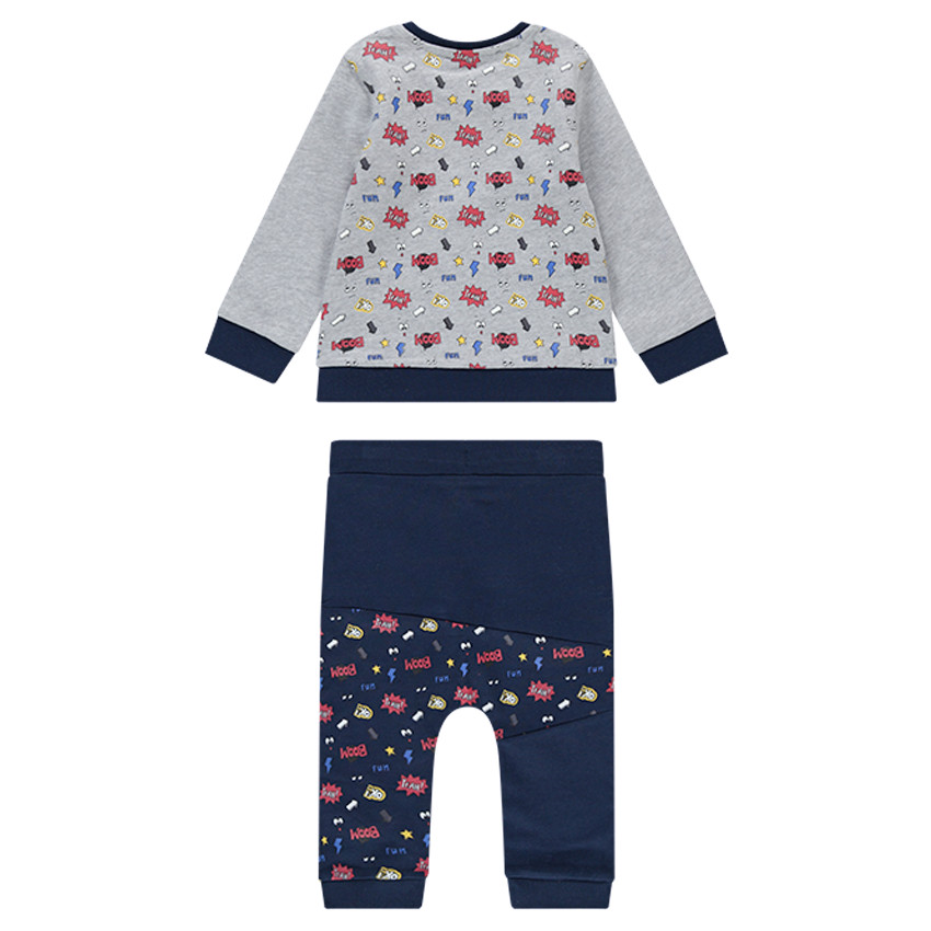 Jogging en molleton avec imprimé esprit BD placé 