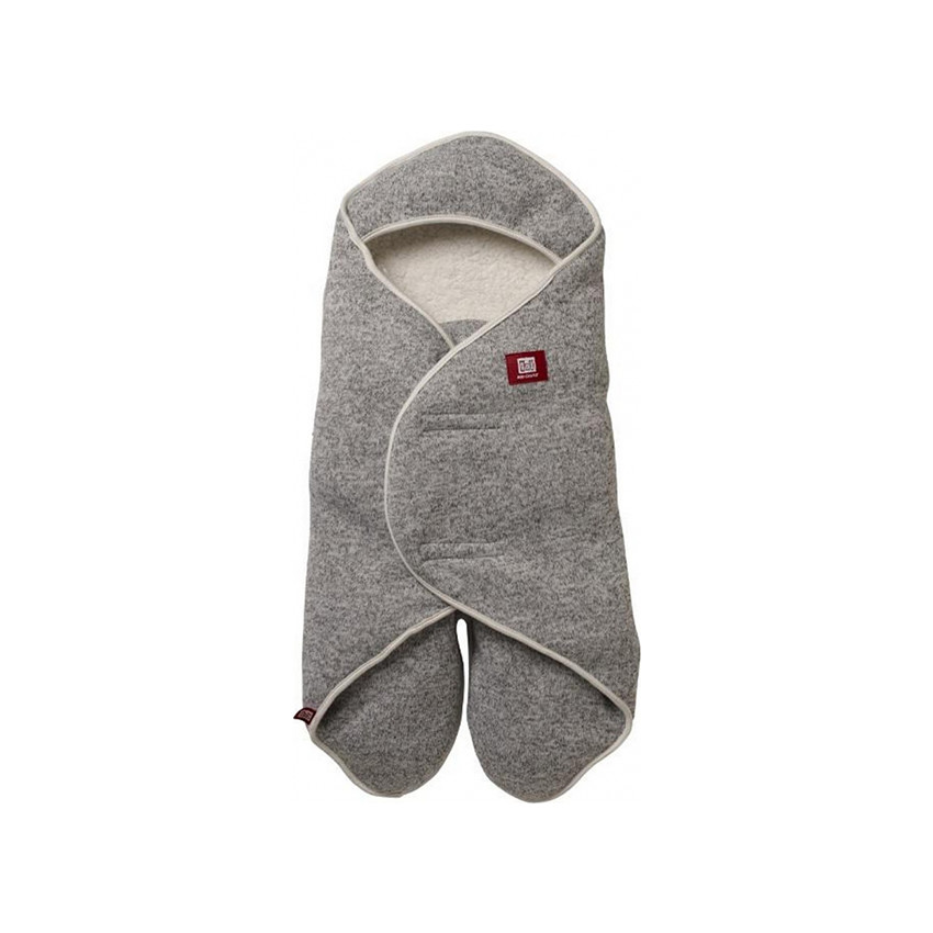 Couverture à emmailloter Babynomade douillet 0-6 mois – Gris chiné/blanc 