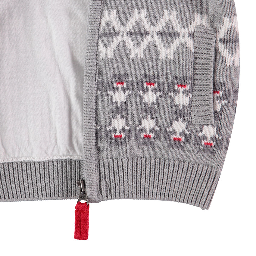 Gilet en tricot doublé jersey avec motif jacquard all-over 