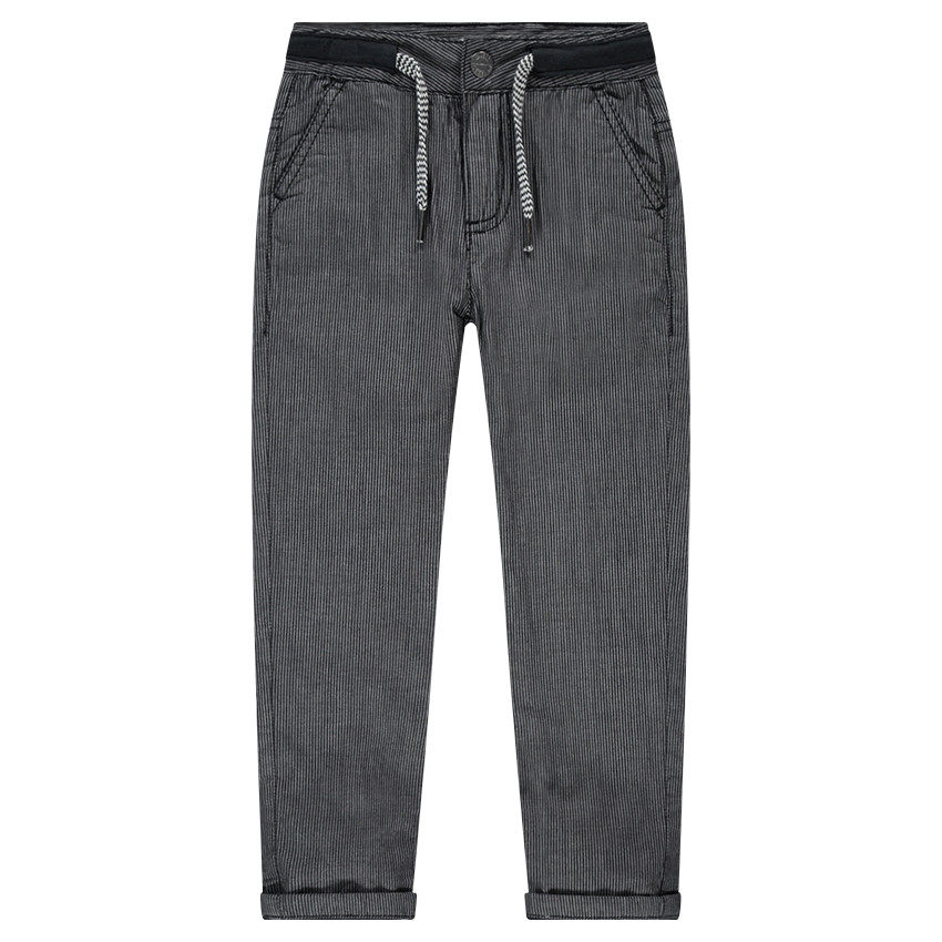 Pantalon doublé jersey à fines rayures 