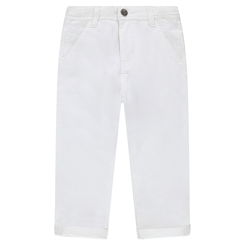 Pantalon blanc en coton ottoman 