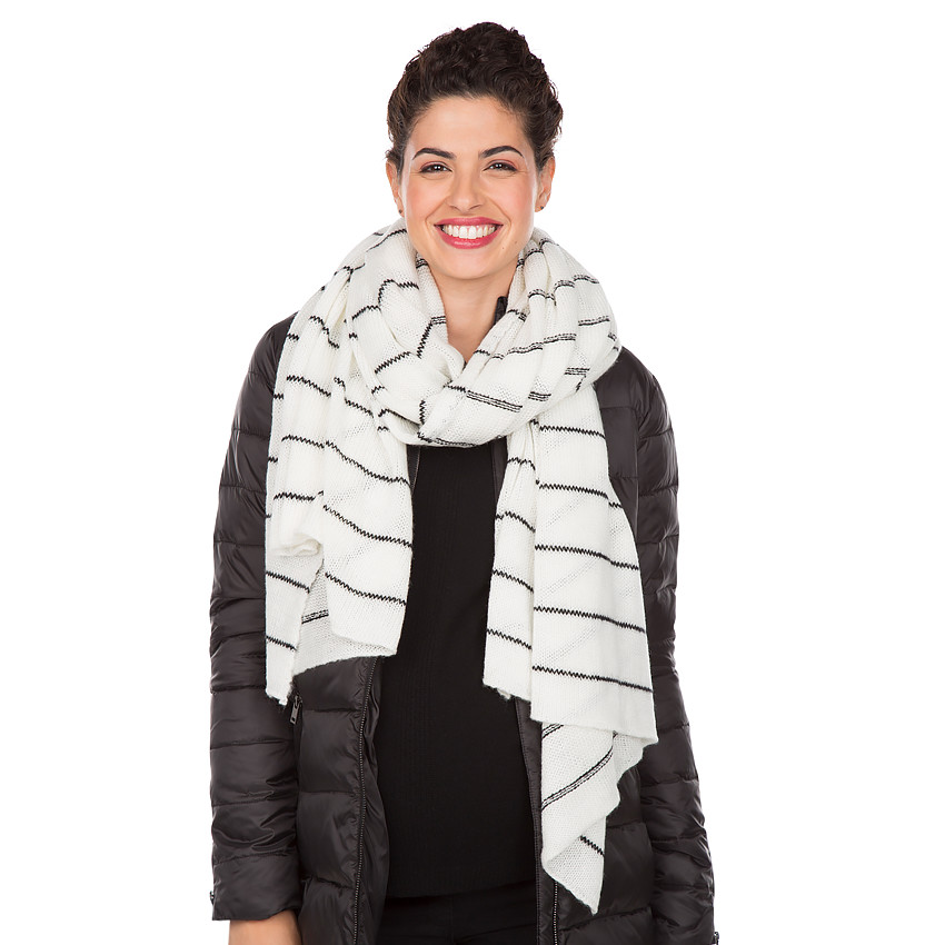 Echarpe en tricot à rayures jacquard 