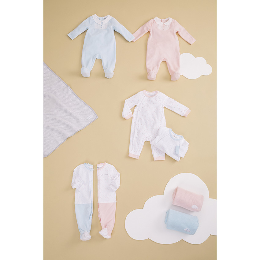 Dors-bien en coton bio à imprimés placés et inscription  