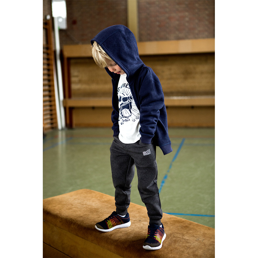 Pantalon de jogging en molleton chiné avec print logo 