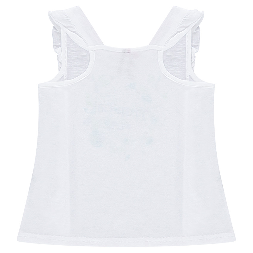 Débardeur en jersey avec volants et print végétal 