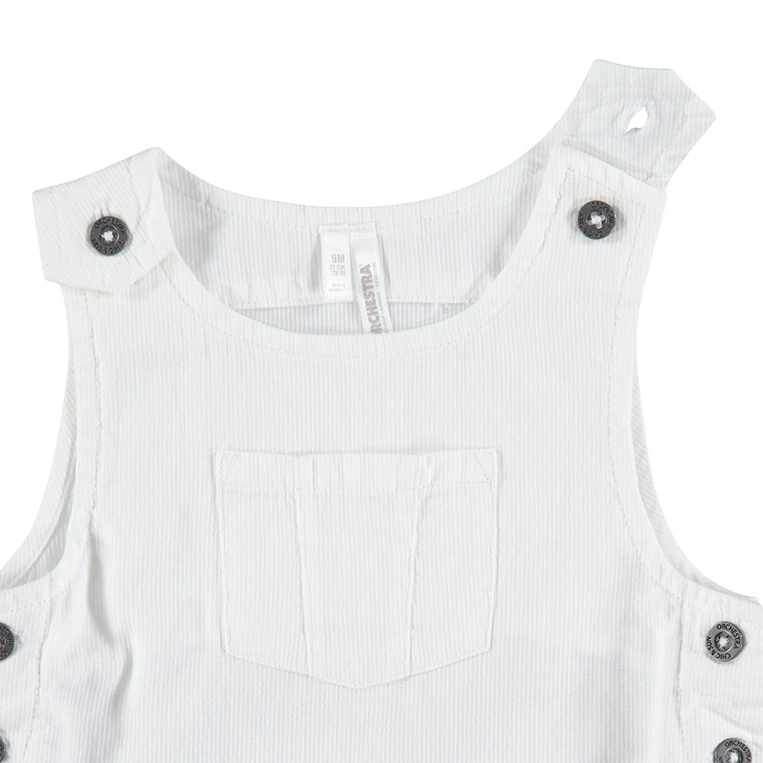 Ensemble chemise imprimée all-over et salopette unie 