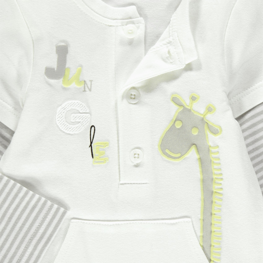 Body manches longues effet 2 en 1 avec girafe printée 