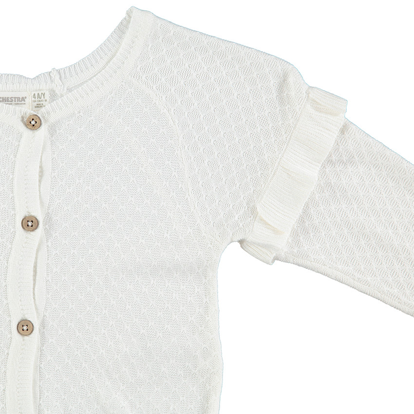 Gilet en tricot fantaisie avec manches volantées 