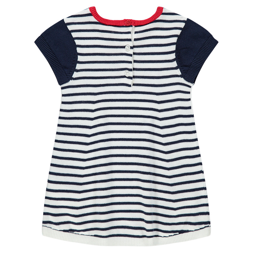 Robe manches courtes en tricot avec détails brodés 