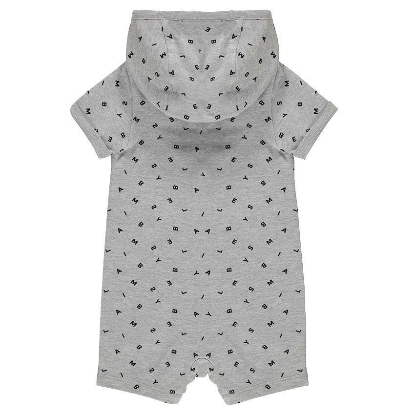 Combinaison courte à capuche avec lettres all-over et badge Smiley  