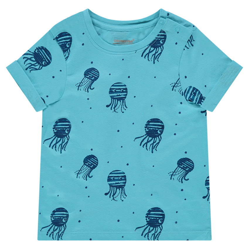 Tee-shirt manches courtes avec imprimés fantaisie all-over 