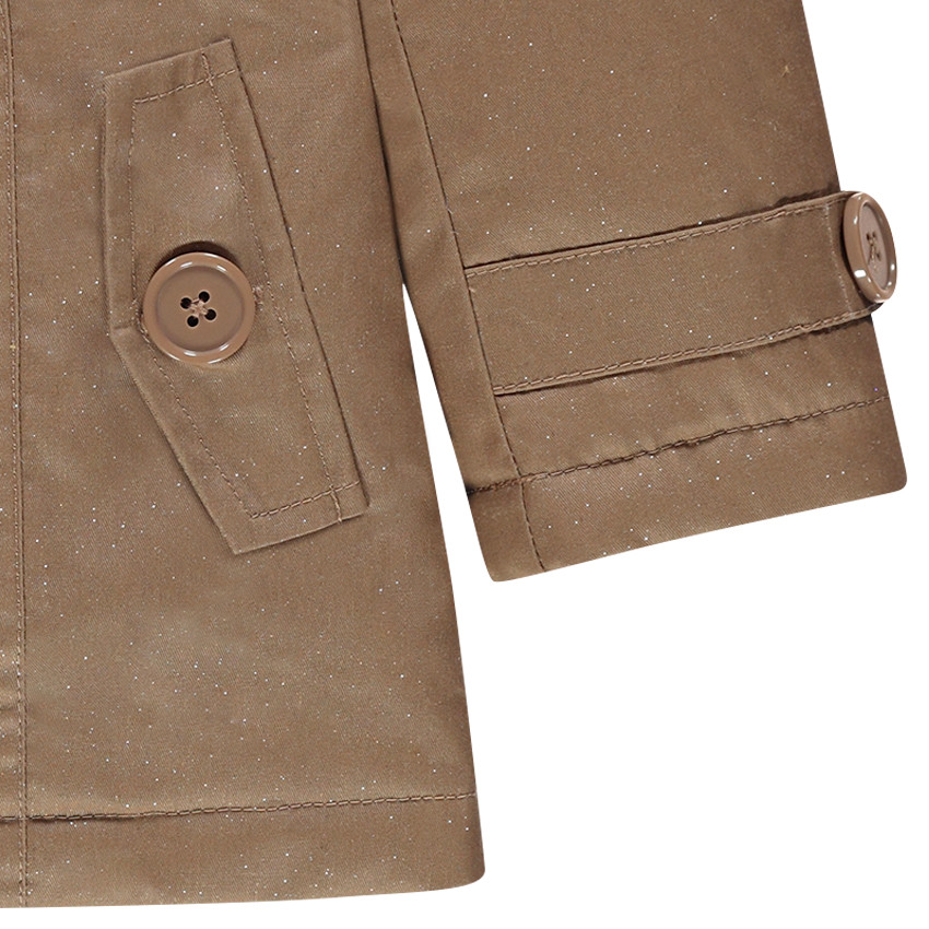 Junior - Trench en twill effet pailleté avec capuche amovible 