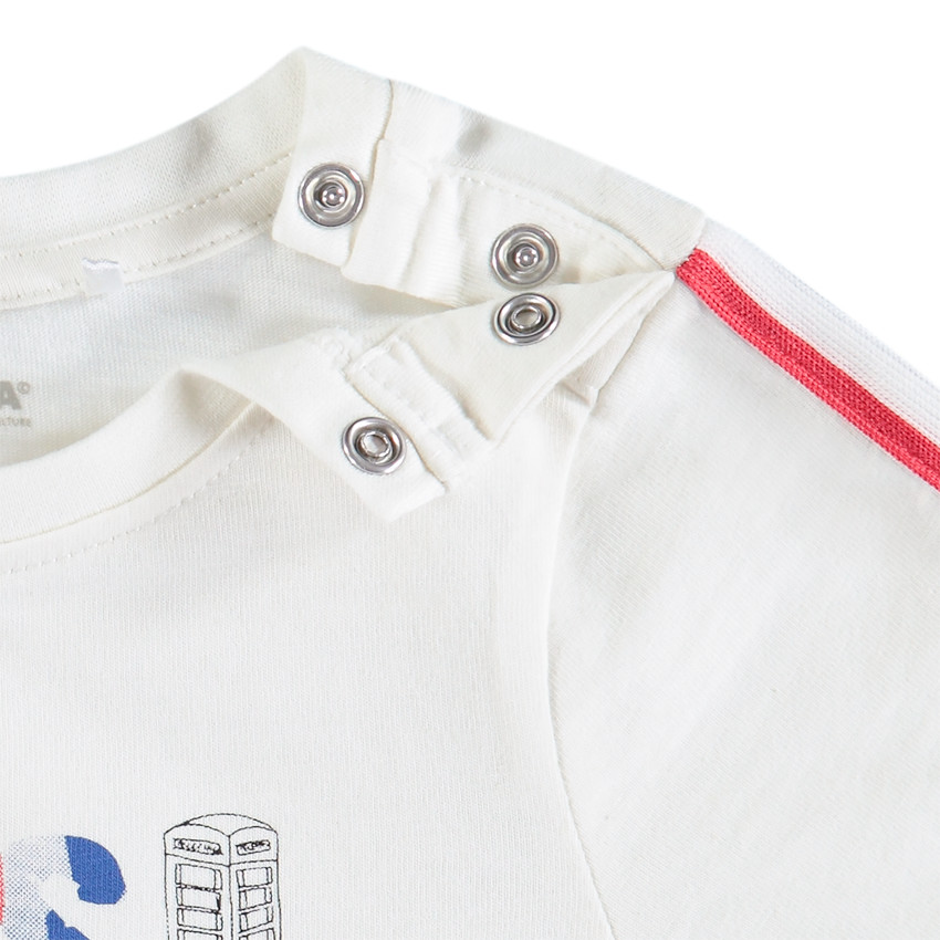 Ensemble avec t-shirt à message et pantalon à bretelles amovibles 