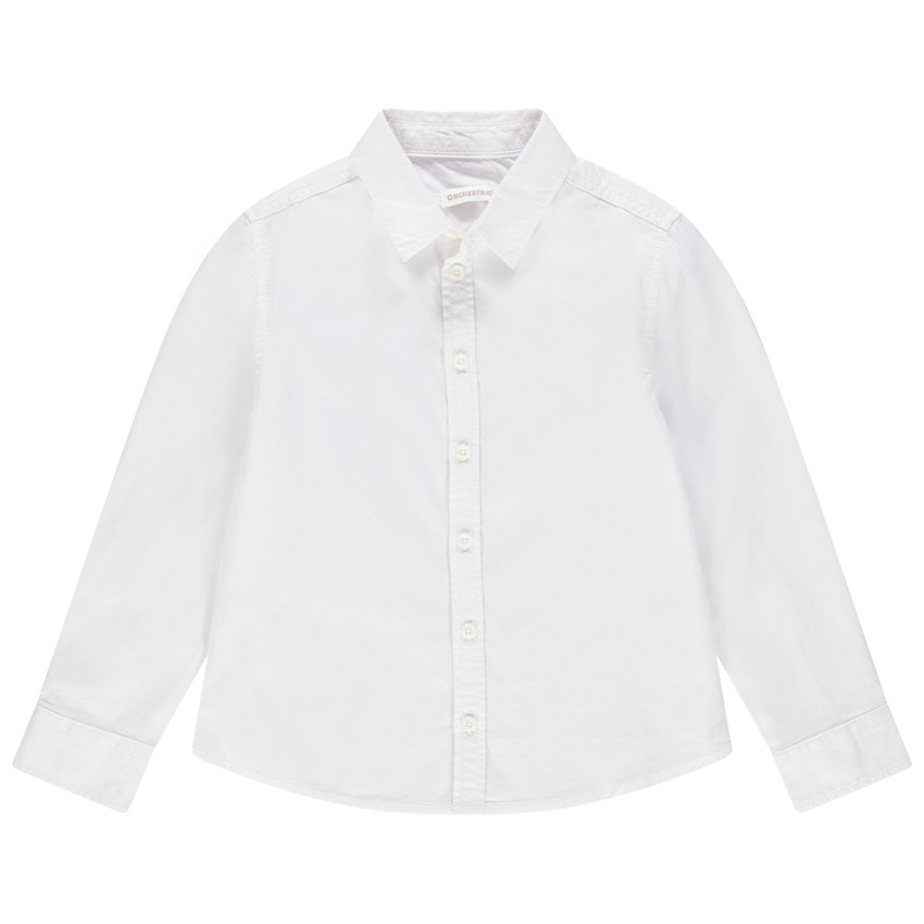 Chemise manches longues blanche unie 