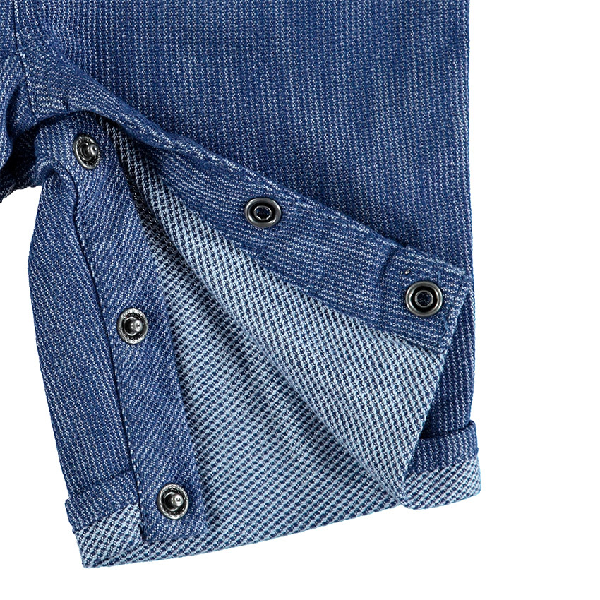 Salopette courte en coton fantaisie avec poche en envers 