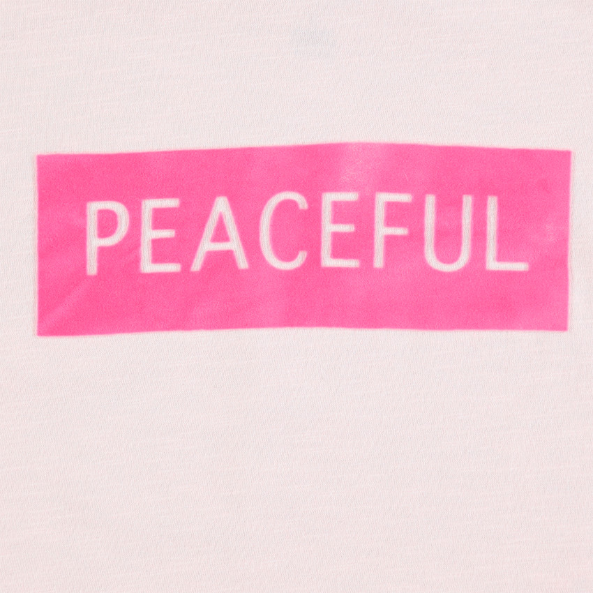 Tee-shirt en jersey avec inscription en velours et volants 