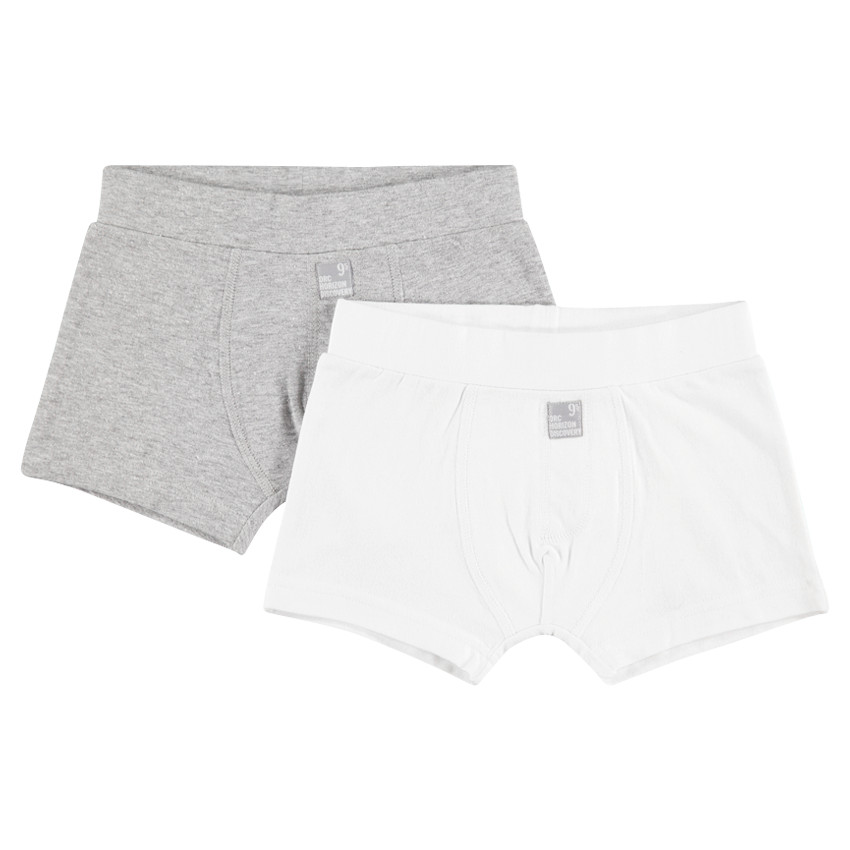 Lot de 2 boxers unis en coton 