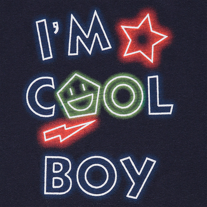 Tee-shirt manches courtes en jersey avec inscriptions effet néon 