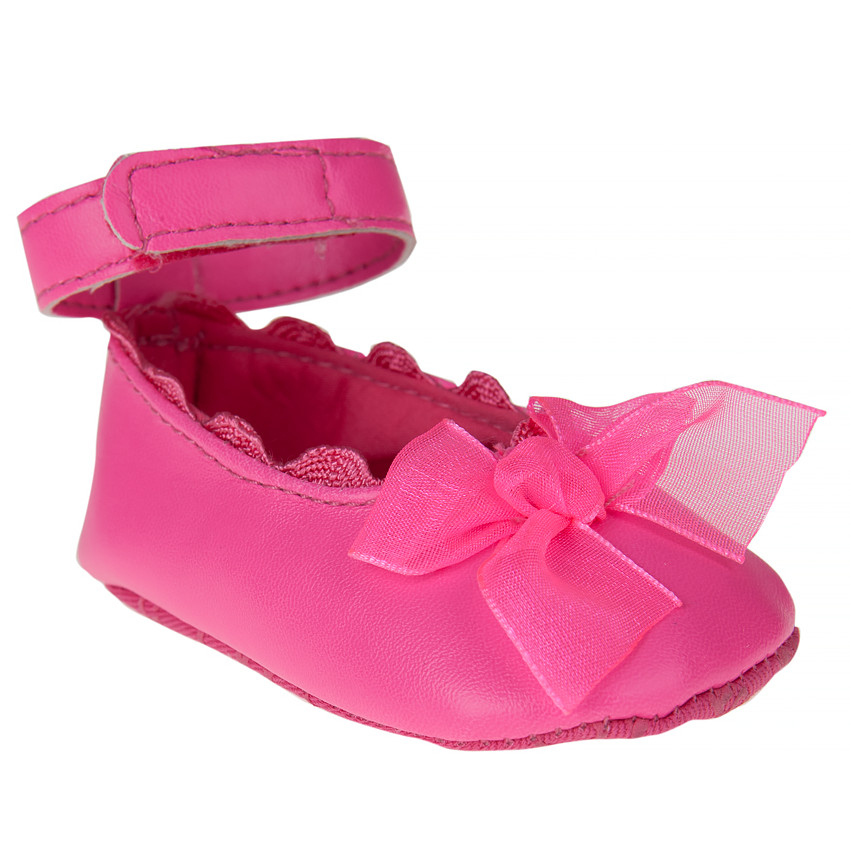 Babies roses à scratch avec noeud en tulle 