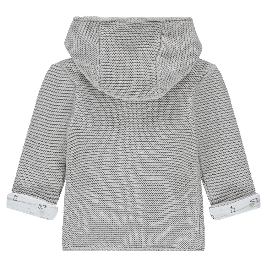 Gilet à capuche en tricot doublé de jersey imprimé all-over 