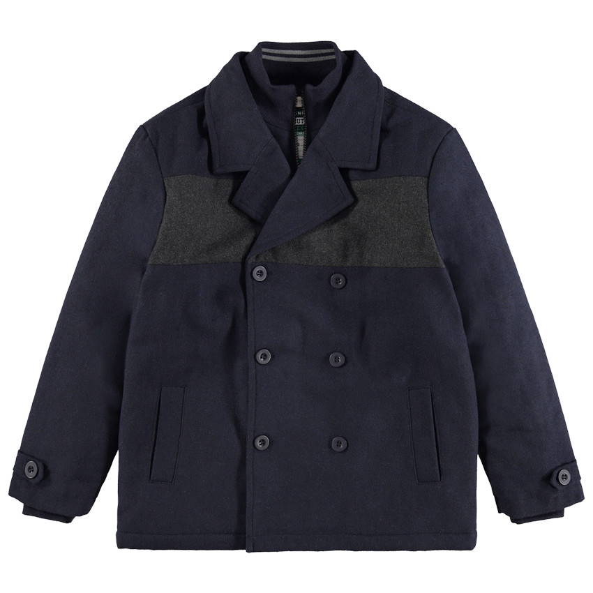 Junior - Parka en drap de laine à double col 