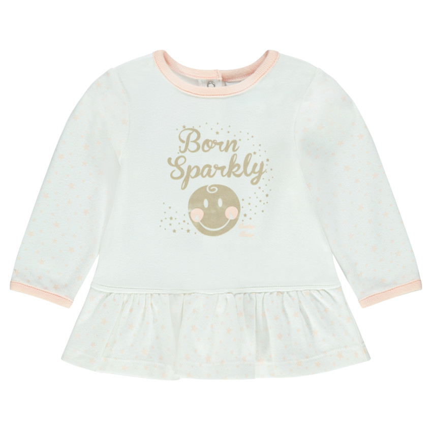 Tunique manches longues en jersey print Smiley Baby 