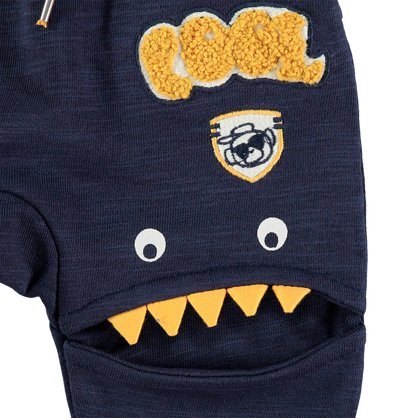 Pantalon de jogging en molleton slub avec découpes forme monstres 