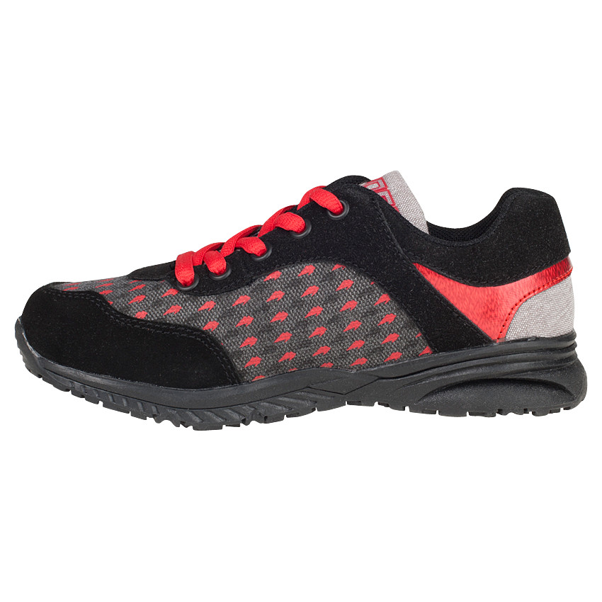 Baskets basses bi-matière avec motif et lacets contrastés 