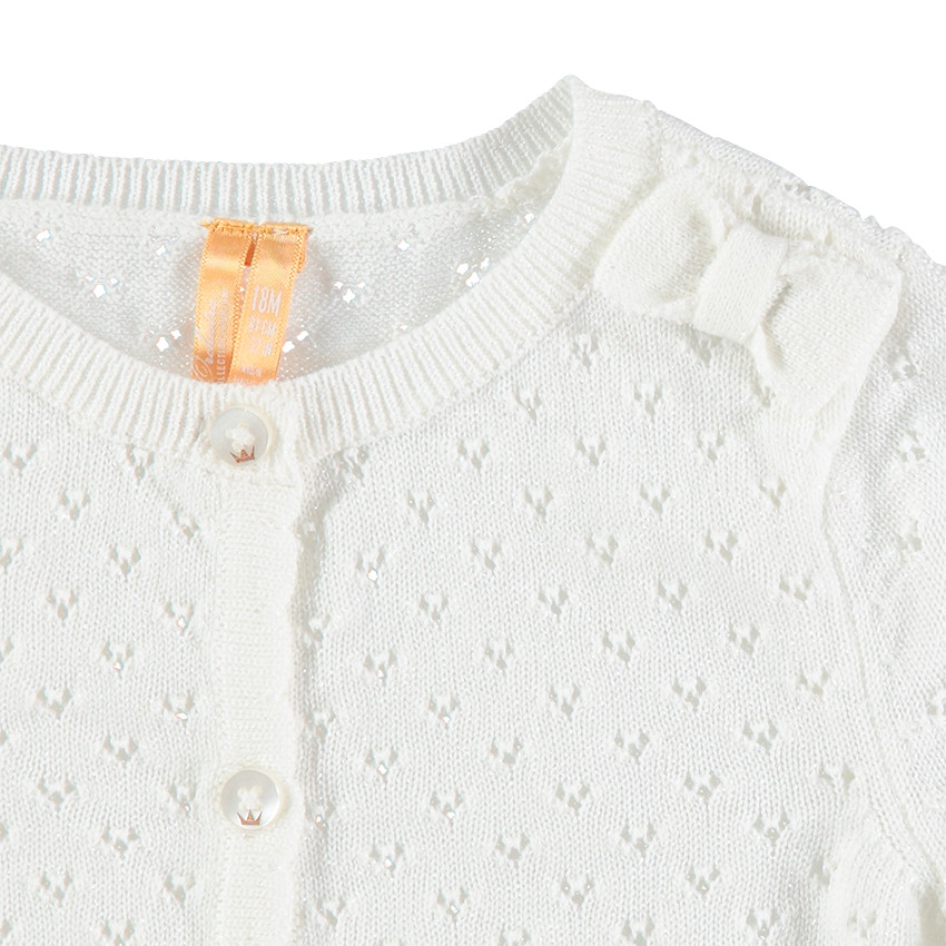 Gilet de cérémonie en maille ajourée avec noeud cousu 