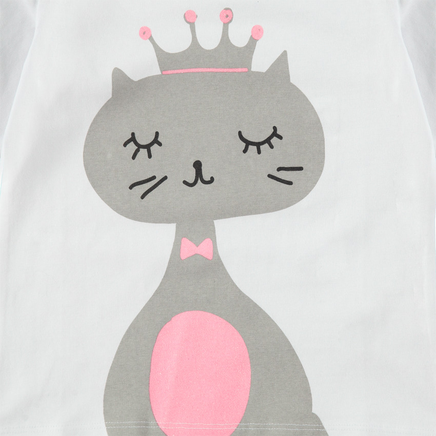 Tee-shirt manches courtes avec motif fantaisie printé 