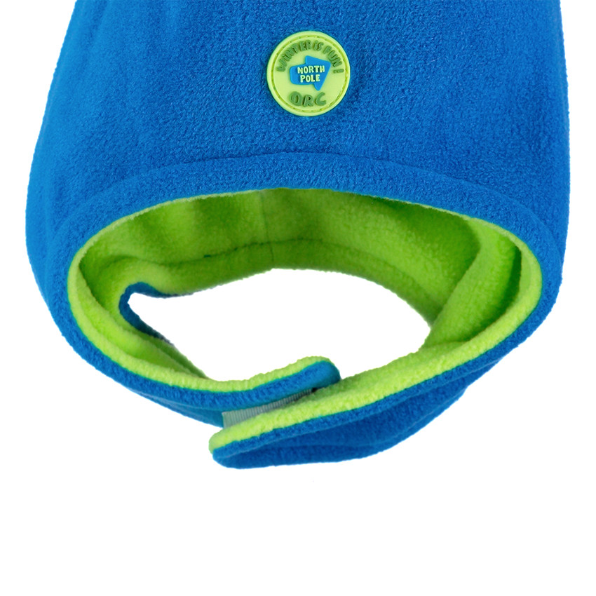 Bonnet péruvien en micropolaire avec pompon et badge 