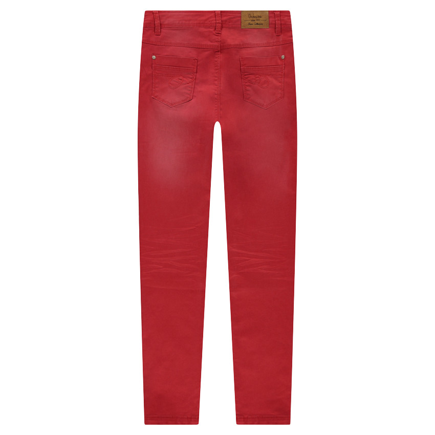 Junior - Pantalon en twill effet used et crinkle coupe slim 