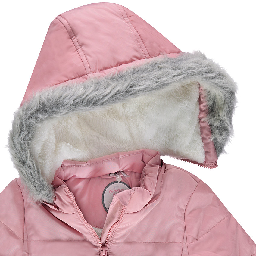 Parka matelassée à capuche amovible avec doublure en sherpa 