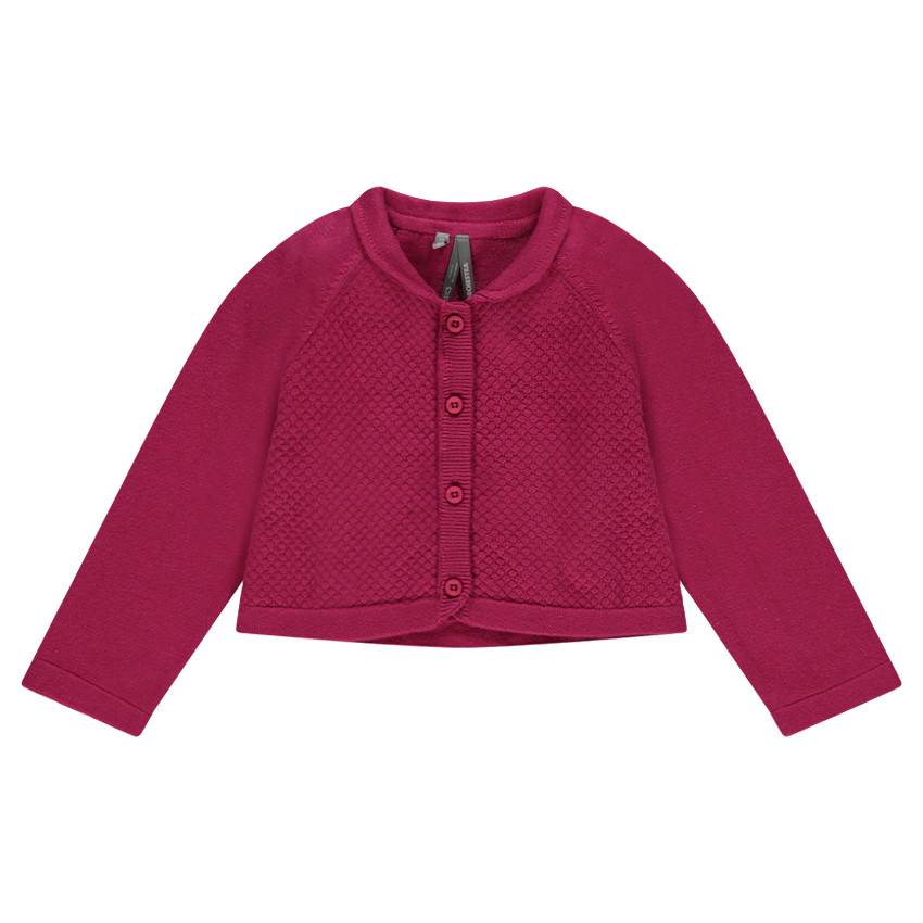 Gilet en tricot uni avec maille fantaisie 