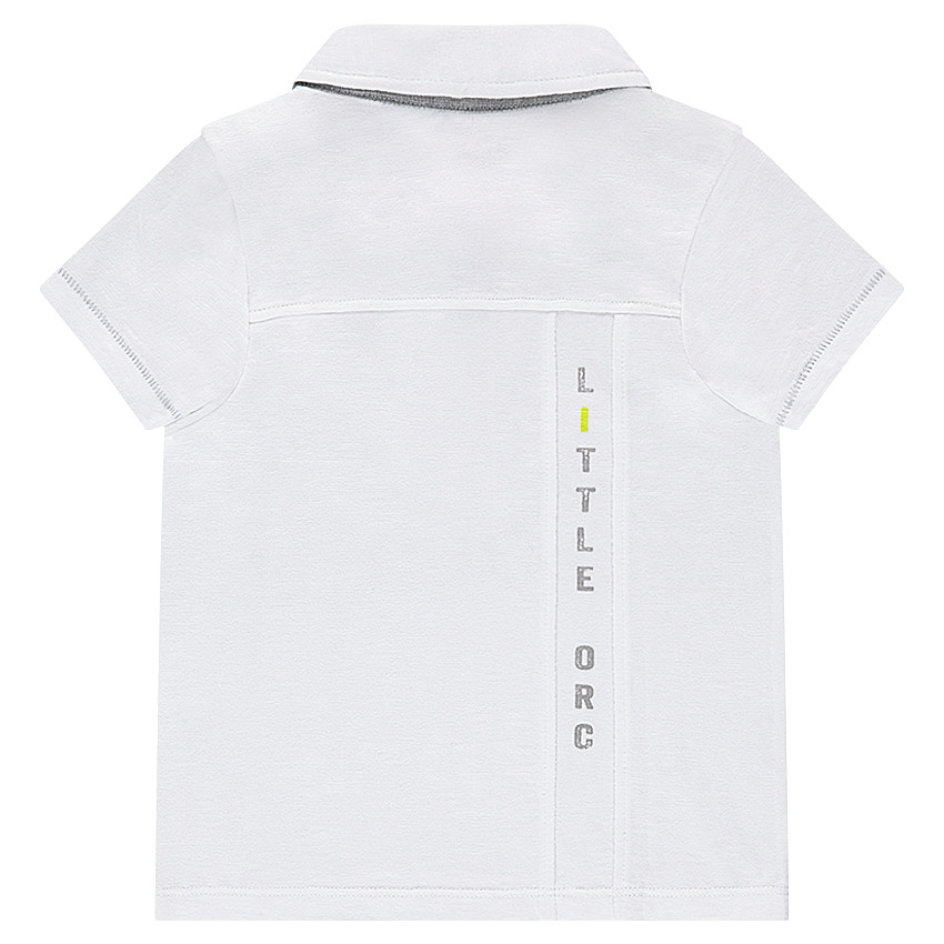 Polo manches courtes en jersey effet dégradé avec détails chambray 