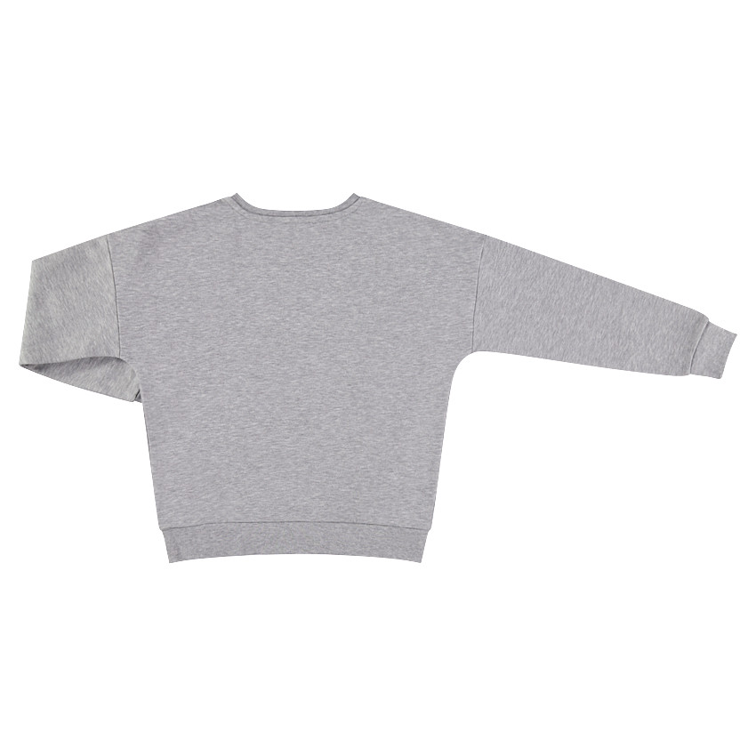 Junior - Sweat en molleton chiné avec inscription patchée 