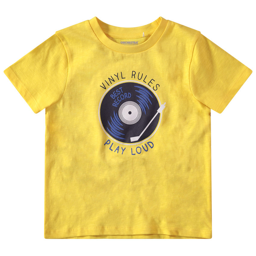 T-shirt manches courtes uni avec motif printé 